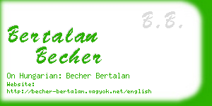 bertalan becher business card